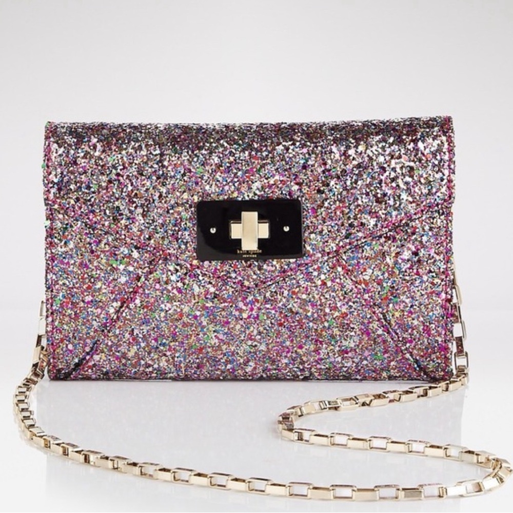 Kate Spade Moonlit Soiree Glitter Pink Handbag Cross Body - Picture 4 of 11